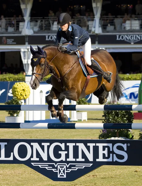 Horse jumping - Malin Baryard Johnsson — Stock Photo, Image