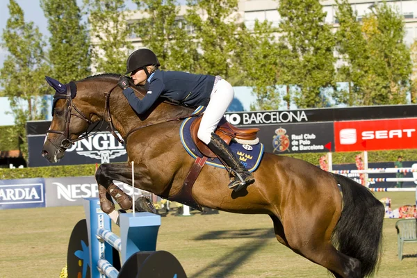 Horse jumping - Malin Baryard Johnsson — Stock Photo, Image