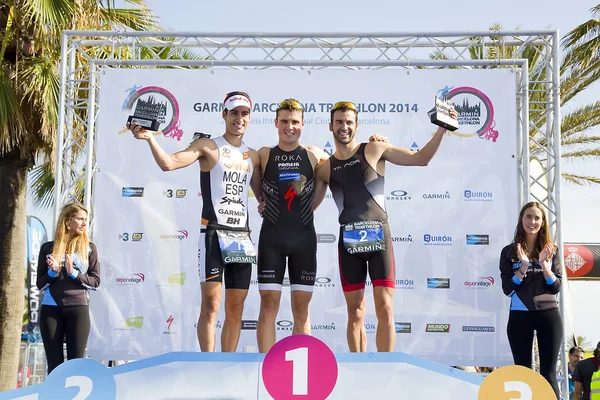 Podio del Triathlon di Barcellona — Foto Stock