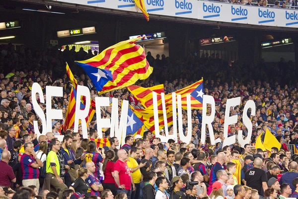 Katalánských fanoušků — Stock fotografie