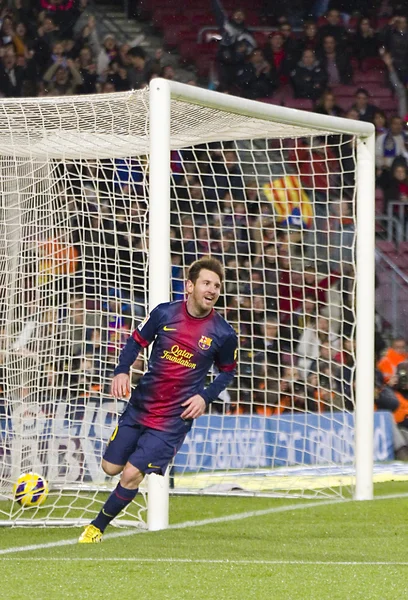 Leo Messi celebração objetivo — Fotografia de Stock