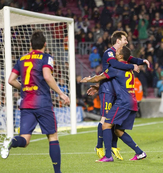 利奥 Messi 的进球庆祝动作 — 图库照片