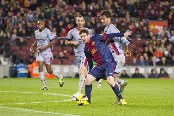 Leo Messi a driblar — Fotografia de Stock