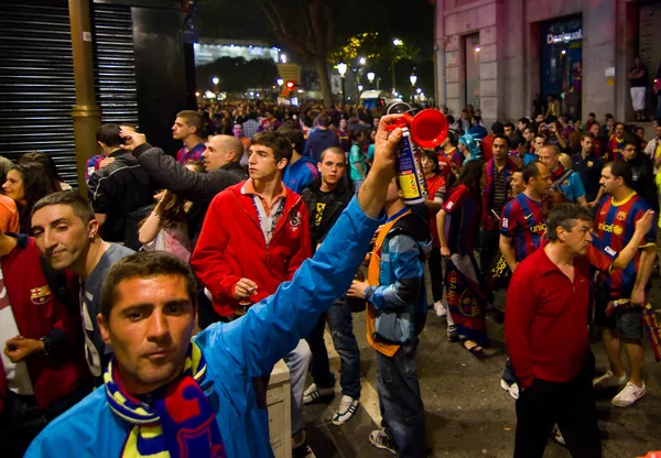 FC barcelona anhängare — Stockfoto