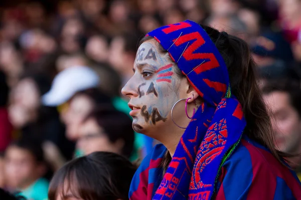 Apoiantes do FC Barcelona — Fotografia de Stock