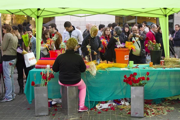 Sant Jordi dzień w Barcelonie — Zdjęcie stockowe