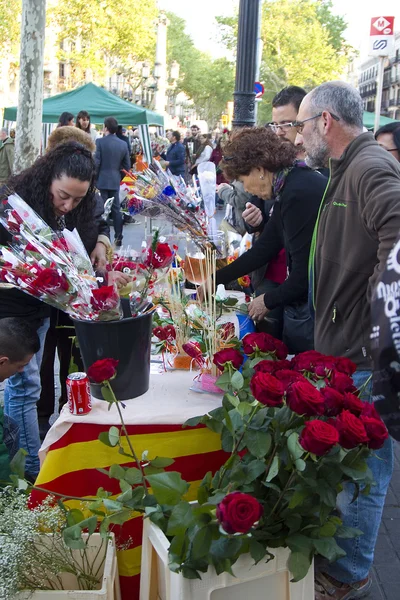 Sant jordi tag in barcelona — Stockfoto