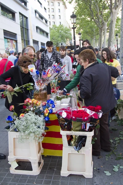 Sant Jordi dzień w Barcelonie — Zdjęcie stockowe