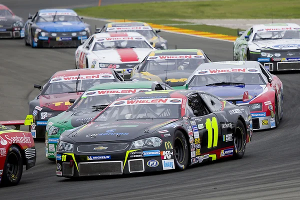 Some cars compete at Race of Nascar Whelen Euro Series — Zdjęcie stockowe