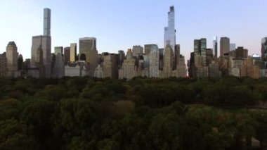 gün batımında, new York'un siluetinin