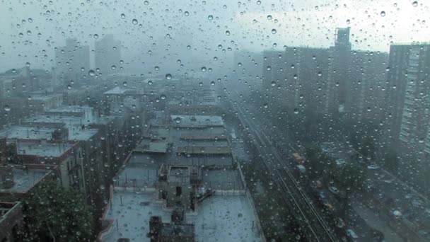 Deszczowy dzień w Nowym Jorku — Wideo stockowe