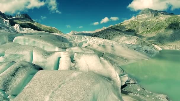 Горный ледник — стоковое видео