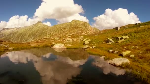 Montanha lago panorama — Vídeo de Stock