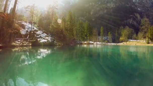 Turquoise lake. — Stock Video