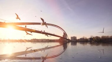 Güzel romantik günbatımı.