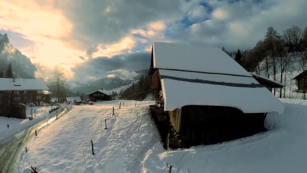 Nieve invierno resort . — Vídeo de stock