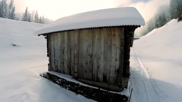 Nieve invierno resort . — Vídeos de Stock
