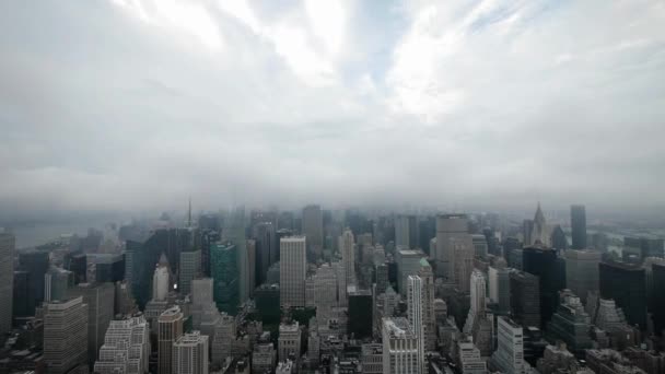 Уповільнена горизонт Нью-Йорка Манхеттен — стокове відео