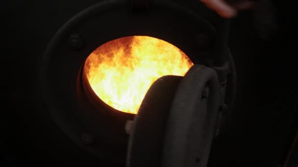 Steam train oven — Stock Video