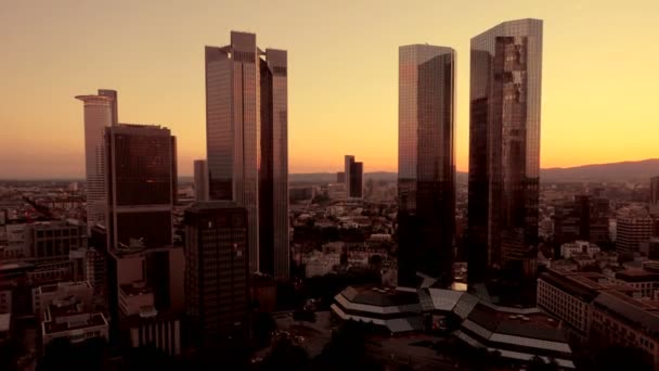 Luxury skyscrapers at sunset — Stock Video