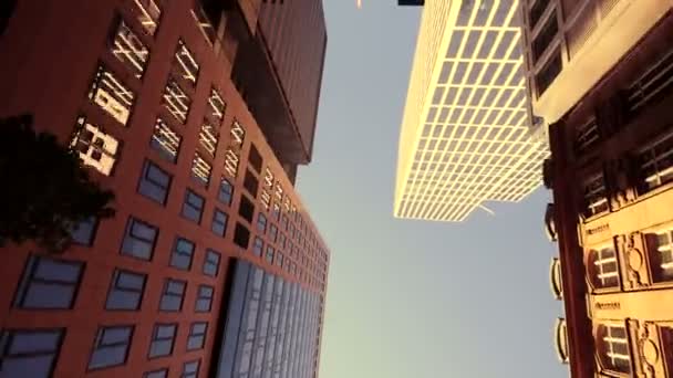 Moderne wolkenkrabbers in de stad — Stockvideo