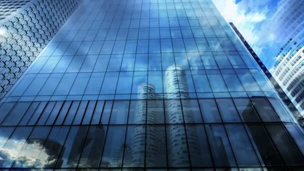 Zakelijk glas gebouwen — Stockvideo