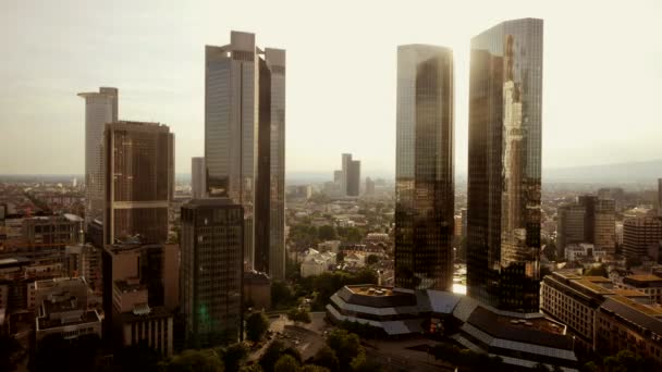 Frankfurt am Main al atardecer — Vídeos de Stock