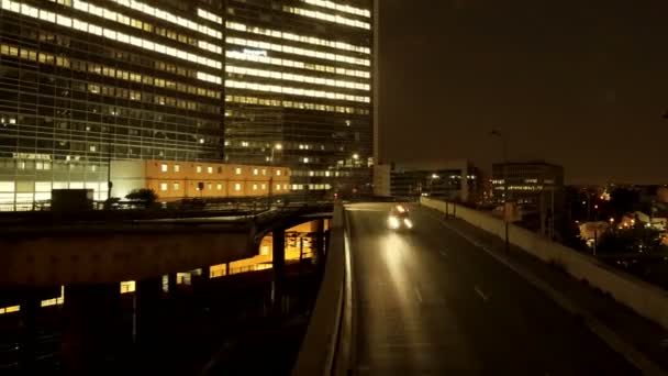 Noches luces de ciudad — Vídeo de stock