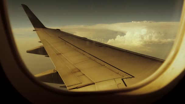 Airplane window view — Stock Video