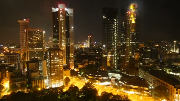 Stad skyline på natten — Stockvideo