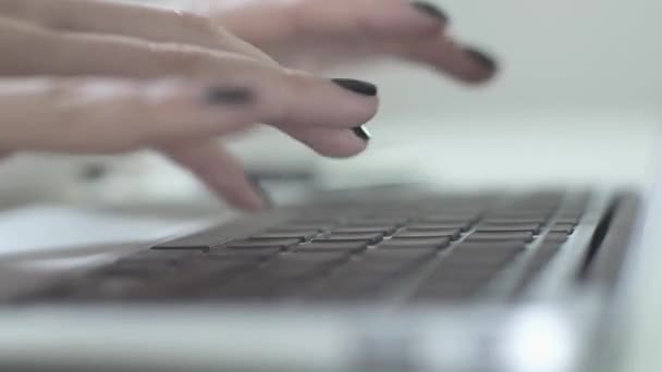 Affärskvinna Arbetar på laptop — Stockvideo