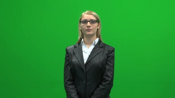 Businesswoman removing glasses — Stock Video