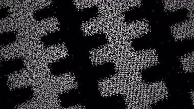 siyah ve beyaz houndstooth kumaş granüler dağılım ve örgü dokusu ile yakın çekim,