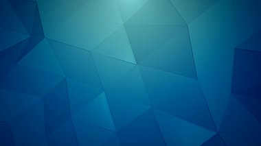 Temiz deniz mavisi geometrik düşük poli panelleri, kurumsal sunumlar için canlı modern doku