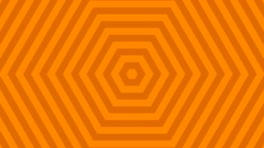 kalın turuncu altıgen eşmerkezli çizgiler optik tünel etkisi, retro geometrik