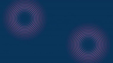 koyu mavi arkaplan, morumsu eşmerkezli halkalar ve dalgalı noktalar, neon radyal hareket