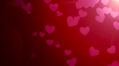 Kırmızı Bokeh, kayıp giden kalplerle sıcak alevler sevgililer günü açılışı ya da romantik video için ideal.