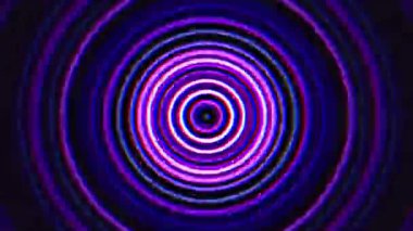 mor eşmerkezli halkalar yavaş hipnotik ritimle titreşir, neon ışığı ve yumuşak bulanıklık yaratır.