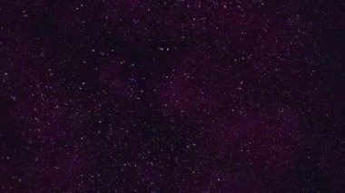 Yumuşak yıldızlı erik yıldızlı gökyüzü ve soluk nebula sisi, ortam oturma odası ve yavaş çekim