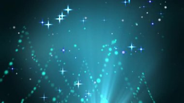 parlayan yıldızlarla, noktalı çizgilerle ve holografik düğümlerle donatılmış parçacık takımyıldızı