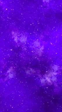 Parlak Yıldızlar, Ametist Bulutları, Kral Tonları ve Atmosferik Örtüler İçin Yumuşak Parlak Dokuları olan Derin Mor Nebula