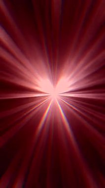 Parlayan Merkez ve Dramatik Çizgilerle Kırmızı Radyal Fişek, Sinema Sahnesi, Sıcak Tonlar, Yoğun Derinlik ve Teatral Derinlik