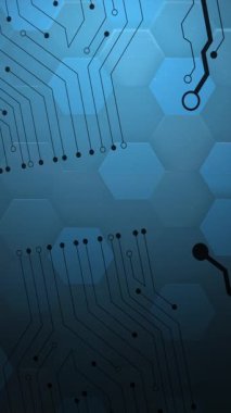 Tech ve Ai Sunumları için Mavi Devre Tahtası, İnce İzler ve Düğüm Bağlantıları, Geleceğin Elektronik Motifi