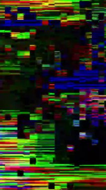 Değişen Bloklarla Renkli Piksel Mozaik Arızası Veri Sanatçısı Görselleri için Mükemmel Soyut Kompozisyon Yüksekliği