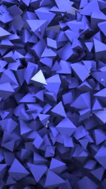 Mavi Geometrik Parçalar, Çerçeve Dijital Parçalarının Çapraz Çerçevesinde Çapraz Çapraz Çapraz Çapraz Çarpışma Derin Mavi Alan, Kristal Oluşturma