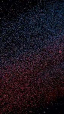 Siyah Üzerine Kırmızı Mavi Yıldız tozu, Mikro Parçacıklar Girdap Nebulasına sürükleniyor, Derin Kontrastlı Sinema Kozmik Parıltısı