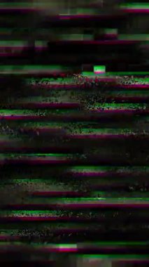 Çoklu Renkli Parazit Bantlı Koyu Ekran, Yatay Veritabanı Karıştırma ve Tahıl, Retro VHS Doku, Güvenlik Analisti