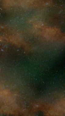Zümrüt Kahverengi Nebula gökyüzünde yüzüyor, Düşük Karşıtlık Yıldız Tozu ve Soluk Yıldızlar Bilim Sondası Sürüklenirken Karamsar Panorama Yaratıyorlar