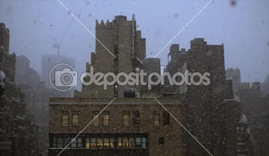 New York şehrinde düşen kar