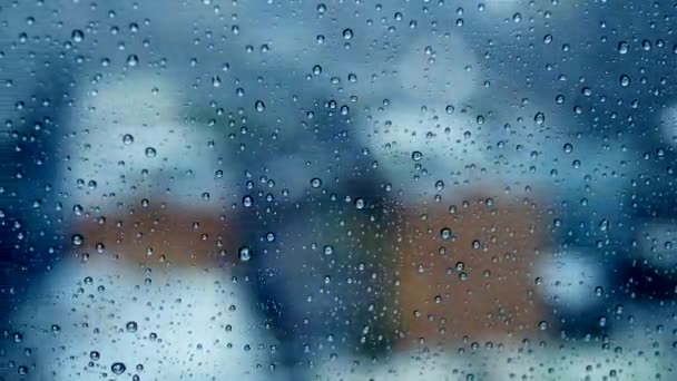 Regnig dag i staden — Stockvideo